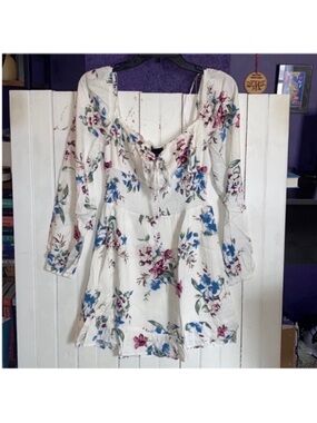 Lumiere Urban Outfitters Mini Dress White Floral Size S